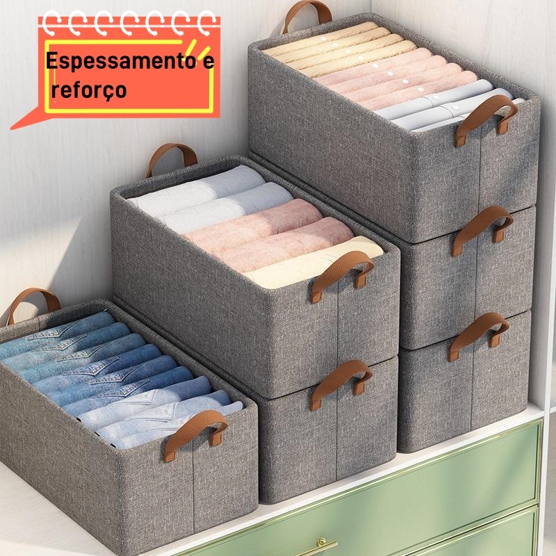 Caixas Organizadoras Armazenamento Reforçadas para Guarda-Roupas Multiuso para Roupas Íntimas, Calç