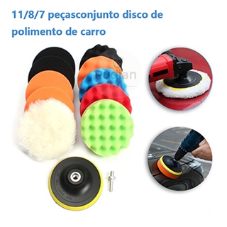 7/8/11 Peças Kit Boina Polimento Automotivo Espum