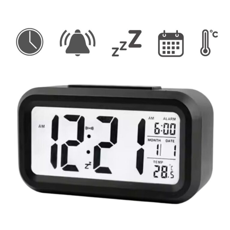 Relógio de Mesa Digital Led Despertador Data Temp
