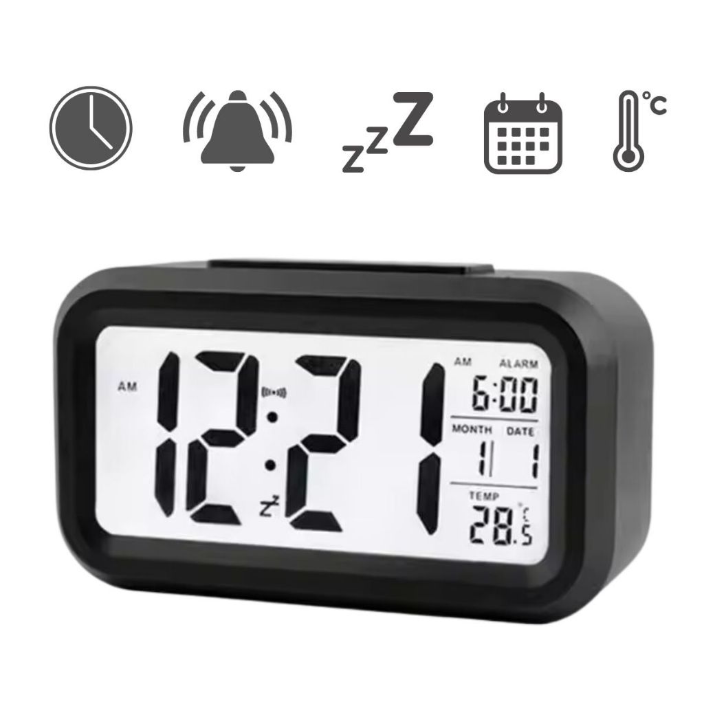 Relógio de Mesa Digital Led Despertador Data Temperatura