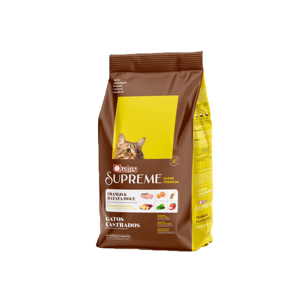 Ração Quatree Supreme gatos Adultos castrados frango 10.1kg