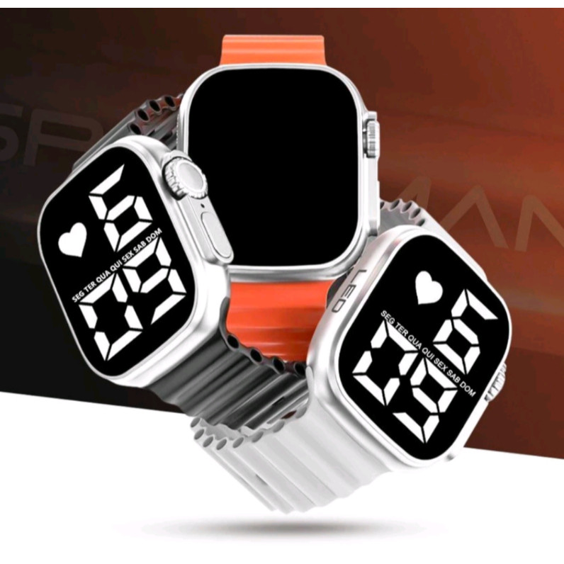 Relógio À Prova Dágua LED Digital de Pulso Esportivo feminino Masculino Ultra9 Esporte Pulseira De S