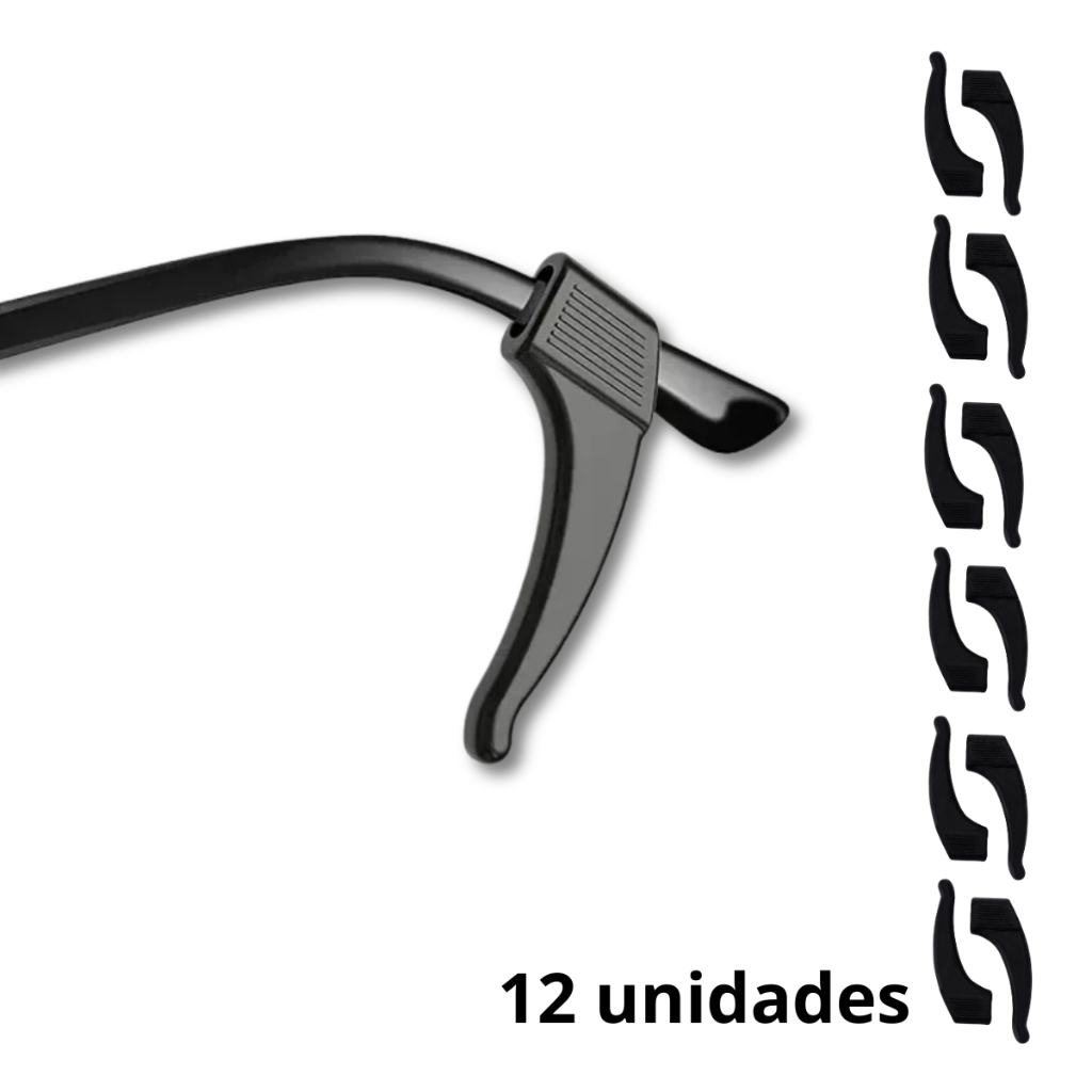 Kits 1/2/3/4 pares de Gancho De Orelha Flexível Em Silicone Para Haste De Óculos  – Diversas Cores