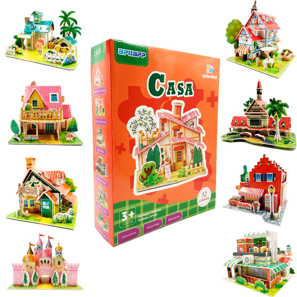 Casinha Miniatura De Montar 3d Castelo De Princesa Infantil