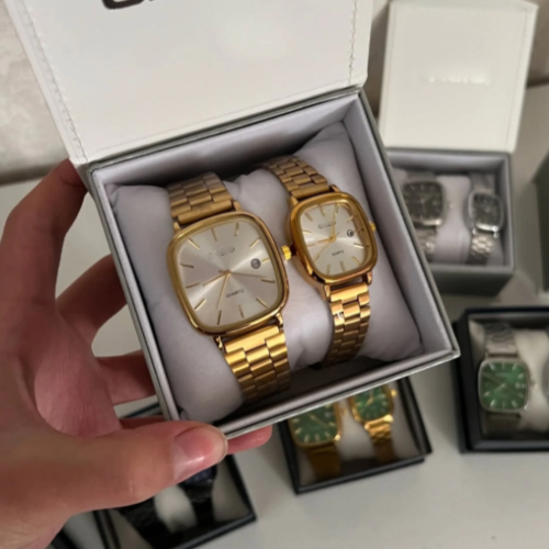 Kit Casal Relógios C Quartz Edição Especial Pre