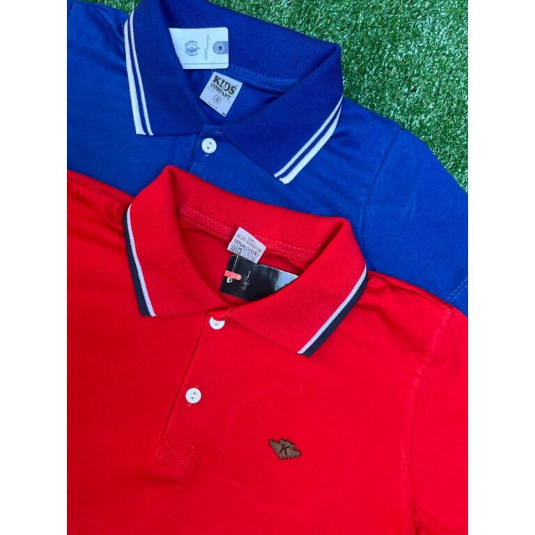 Kit 2 Camisetas Gola Polo de Menino Criança 100% 