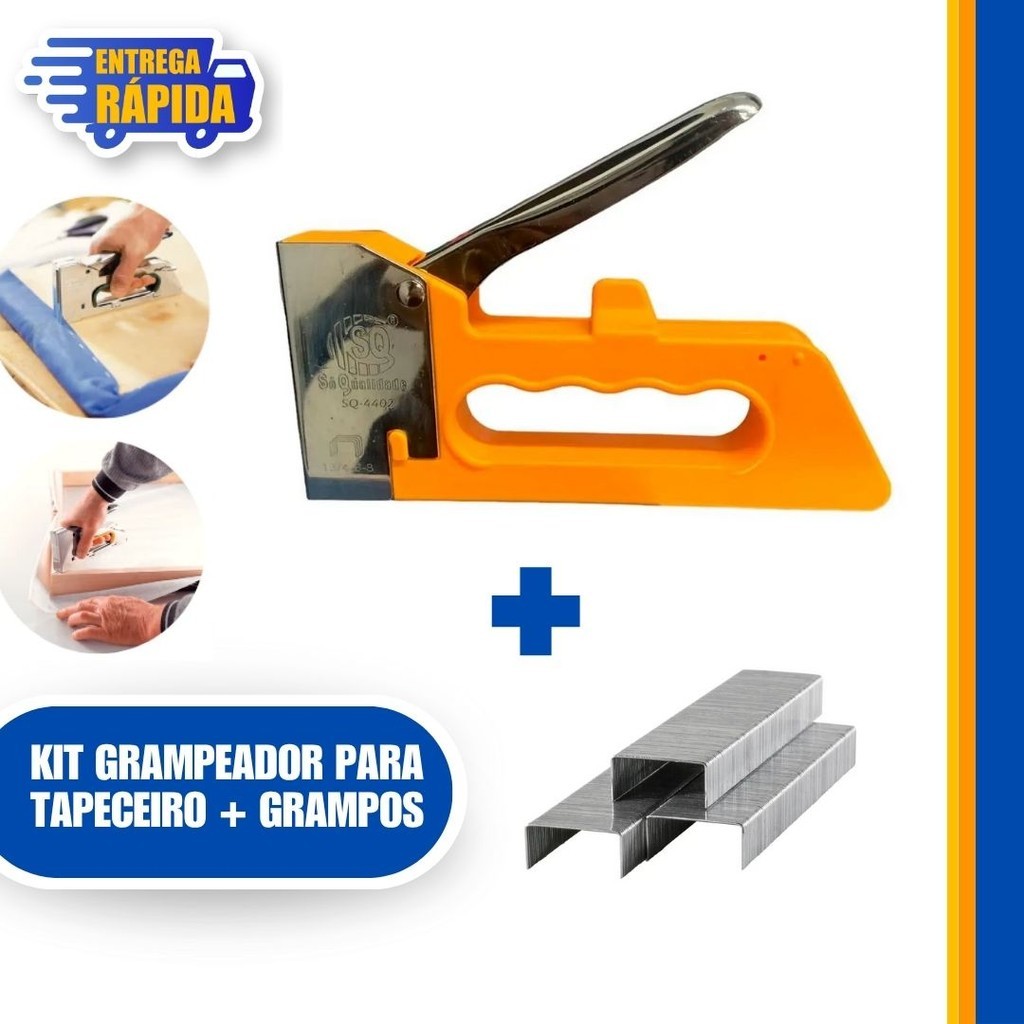 1 Unidade Grampeador Tapeceiro Profissional 4–8mm Alta Pressão Profissional Manual com 2000 grampo