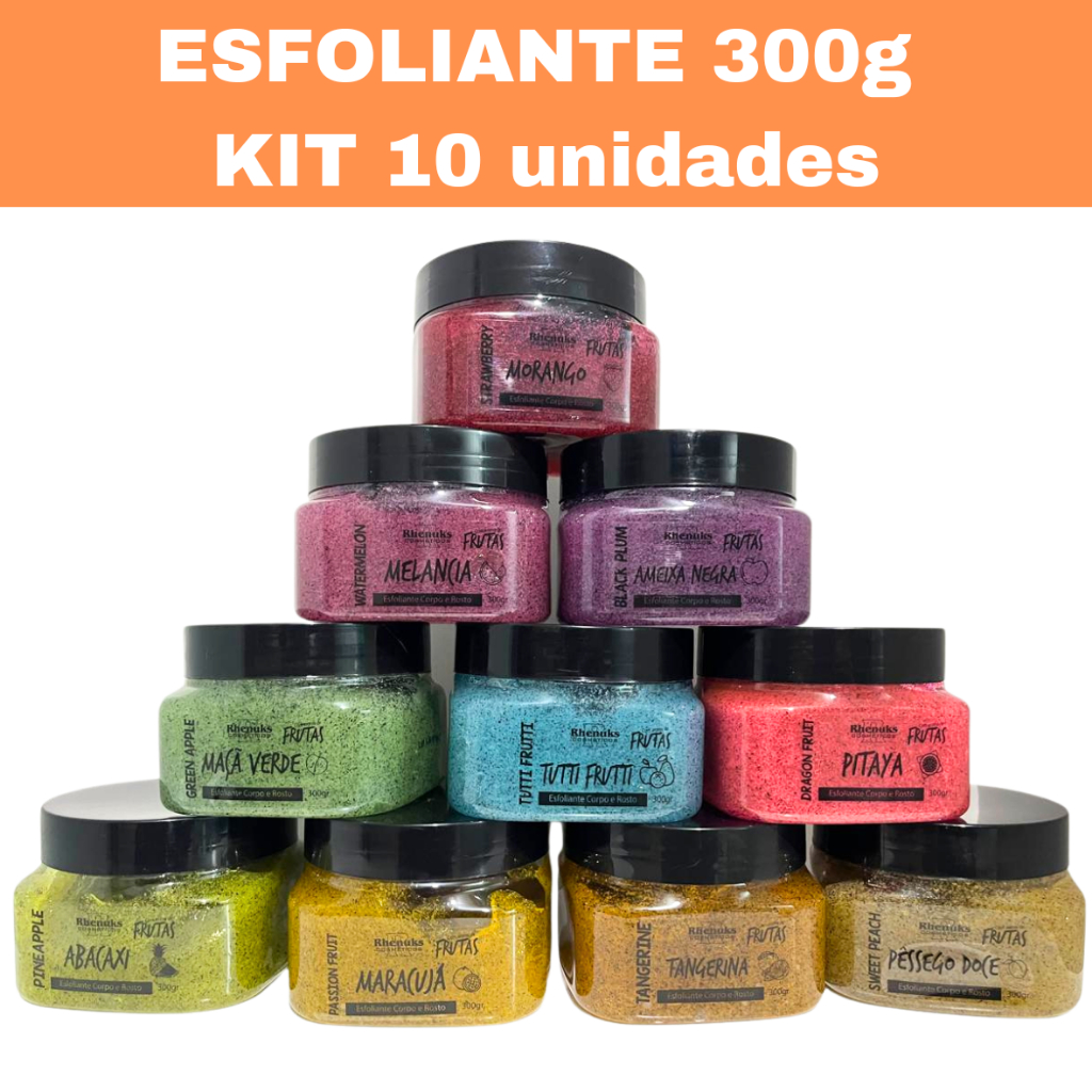Kit 10 Esfoliante 300g Diversas fragrâncias – revenda, distribuição