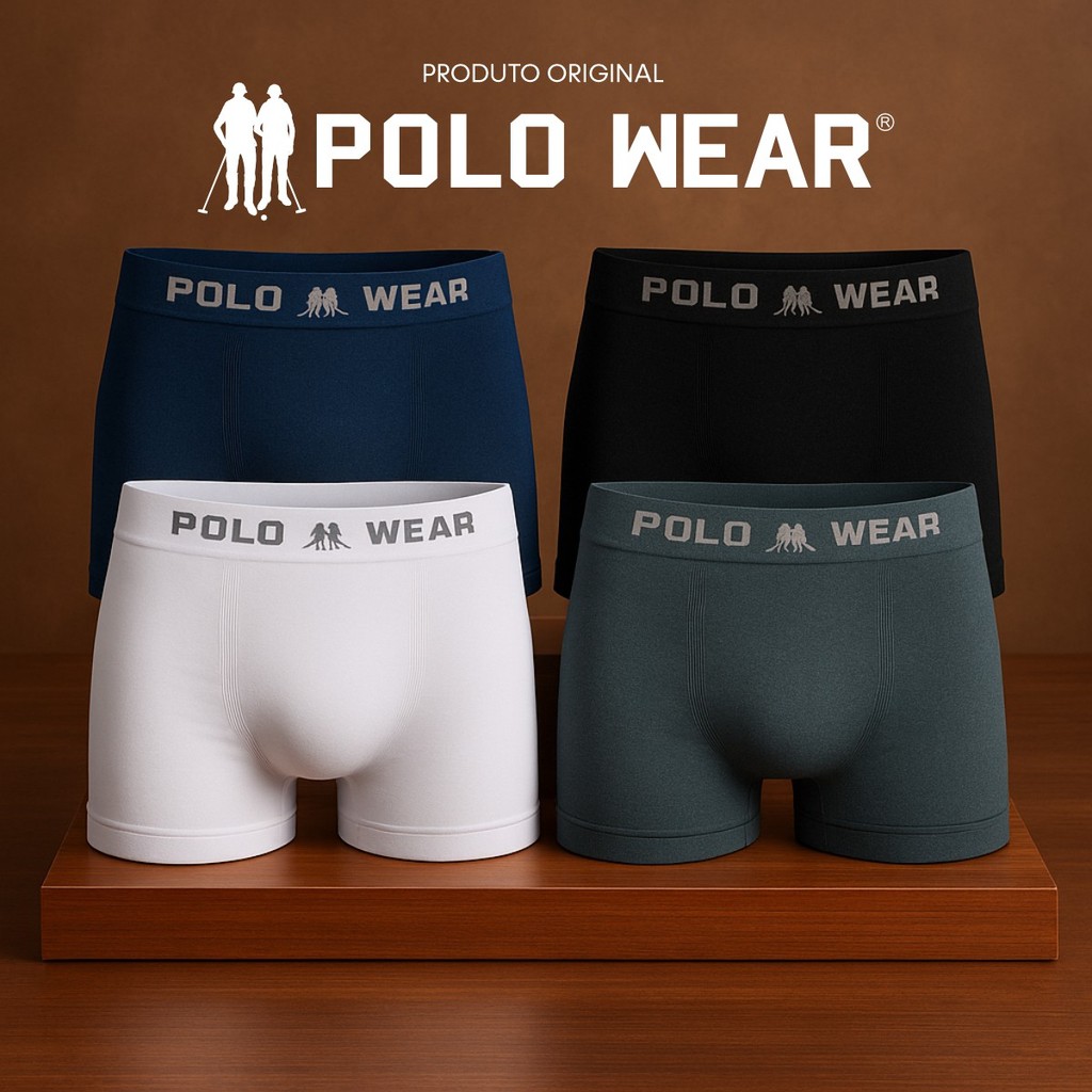 Kit 12 Cuecas Boxer Polo Wear Original Masculina Box Microfibra Premium ConfortávelAdulto1/6