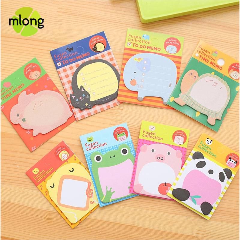 Super bonito Animal dos desenhos animados notas registro vida gotejamento nota papel estudante escri