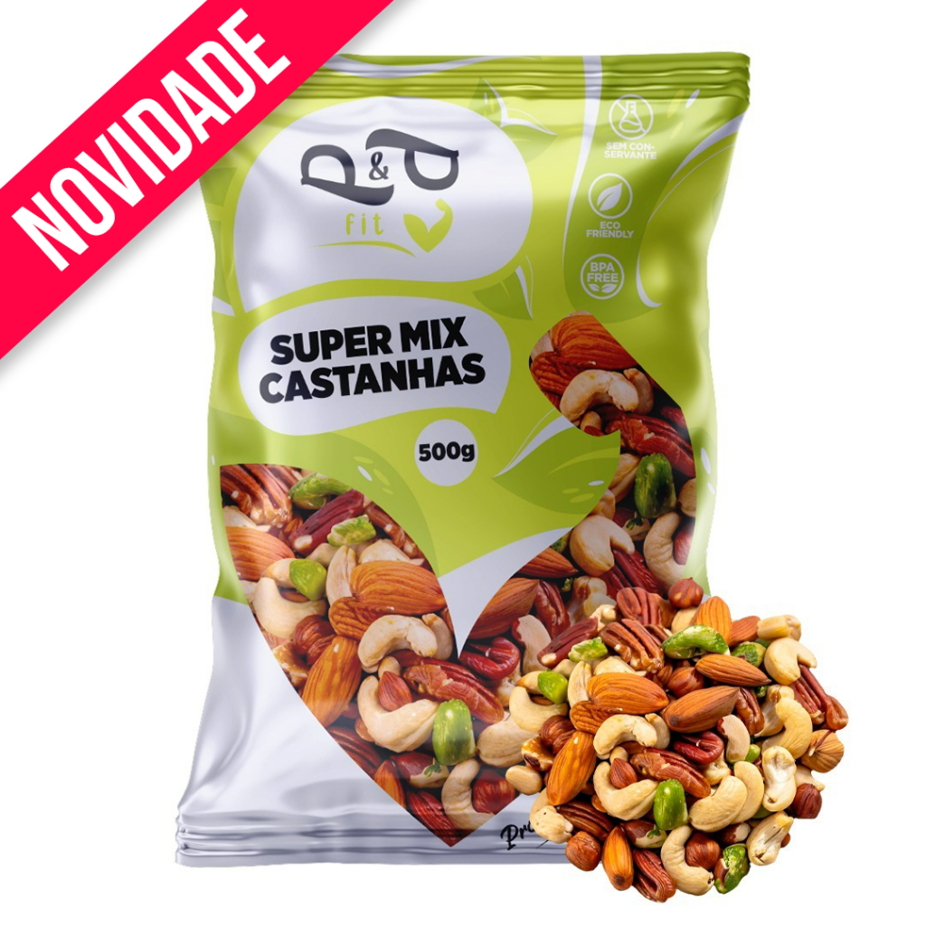 Mix Castanhas Nobre Sem Amendoim e Sem Uva Passas Macadâmia Castanha de Caju/Pará Amêndoa Nozes 500g