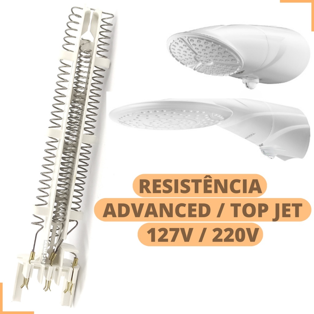 Resistência Advanced Top Jet Chuveiro Lorenzetti 220V (7500W) – 127V (5500W)
