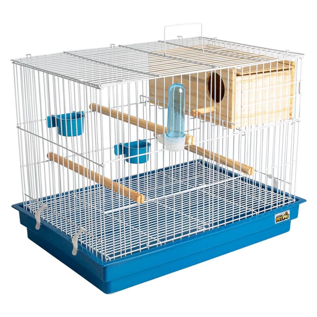 Criadeira Grande Para Calopsita Gaiola Completa Segurança Jel Plast Pet Piu