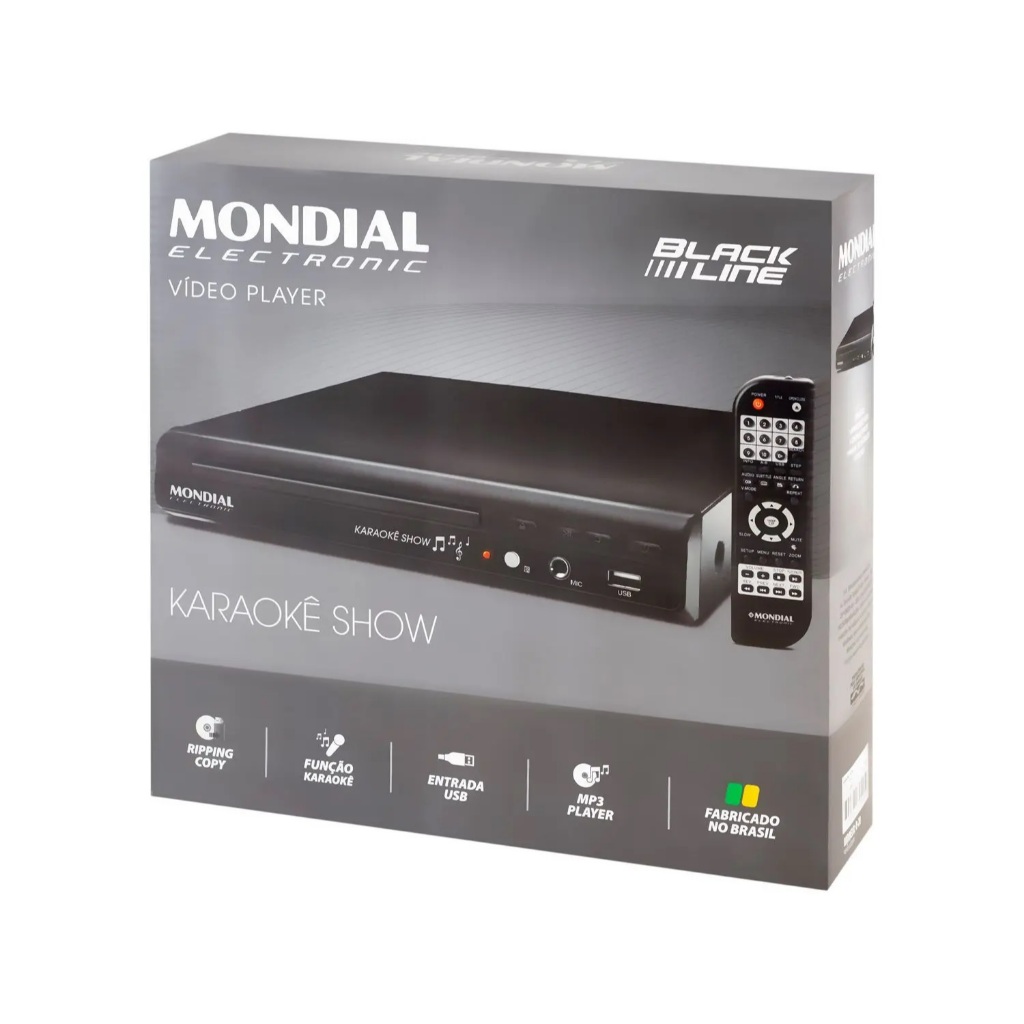 Aparelho de Karaokê DVD Player Mondial D-20