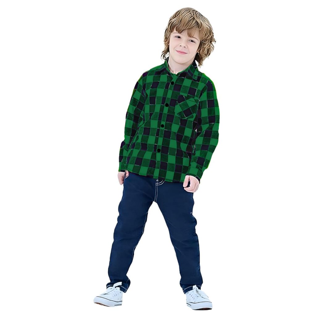 Camisa Infantil Casual Quadriculada Flanelada Xadrez Festa Junina Unissex