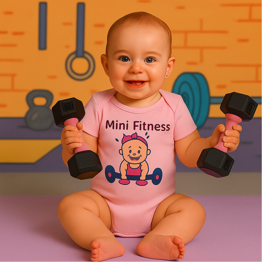 Chocalho Bebê Fitness Formato Halter Marombeiro – Brinquedo Sensorial Criativo Presente Chá de Bebê