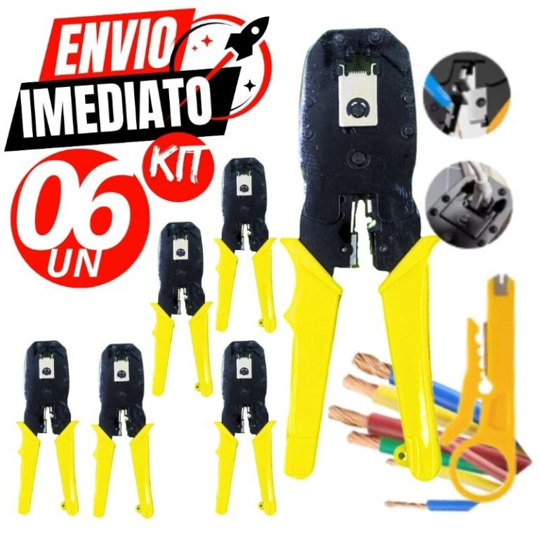 Kit 06 Alicate 3 em 1 Crimpador Desencapador Corta