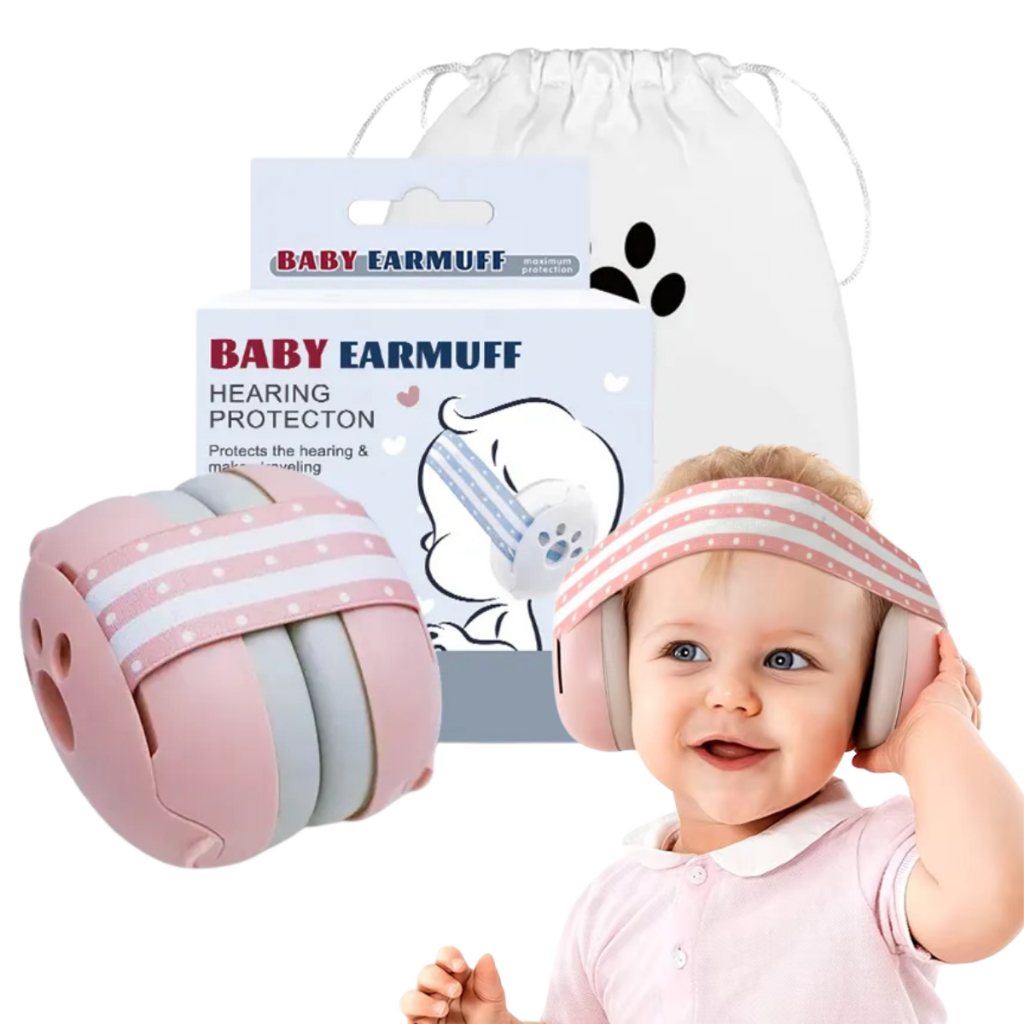 Abafador de Bebês Anti-Ruído Alça Elástica Proteção Auditiva Segurança para Crianças