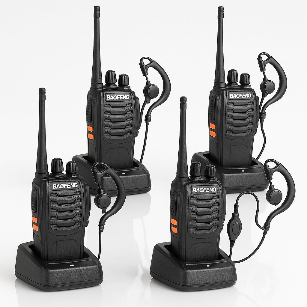 Kit Rádio Comunicador Walk Talk Baofeng 777s com 16 Canal Alcance de 12Km Radinho Segurança Portátil