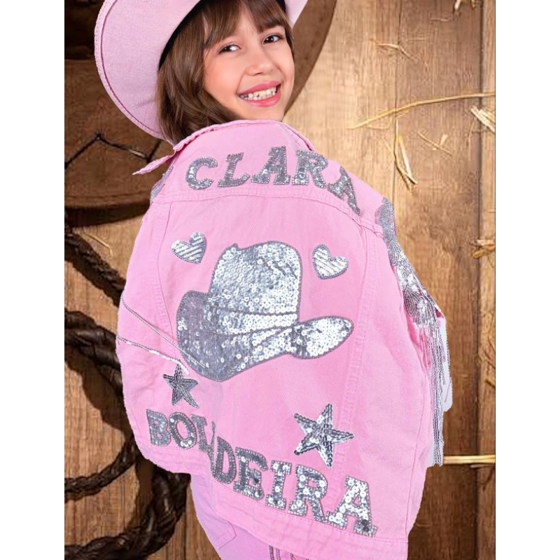 Colete Boiadeira Personalizada Ana Castela Rosa