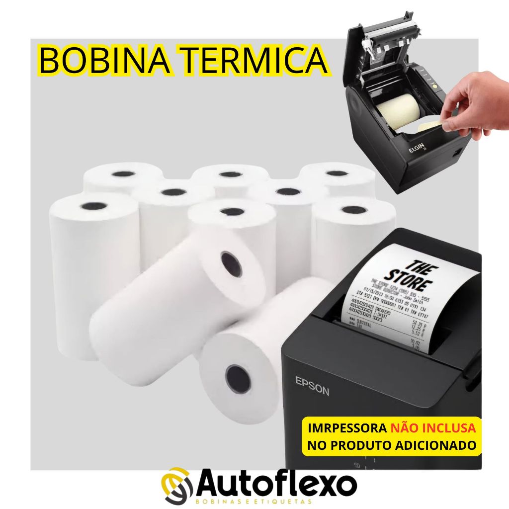Bobina 80X40 Térmica Para Impressora De Cupom Fiscal Original Qualidade Premium Promoção