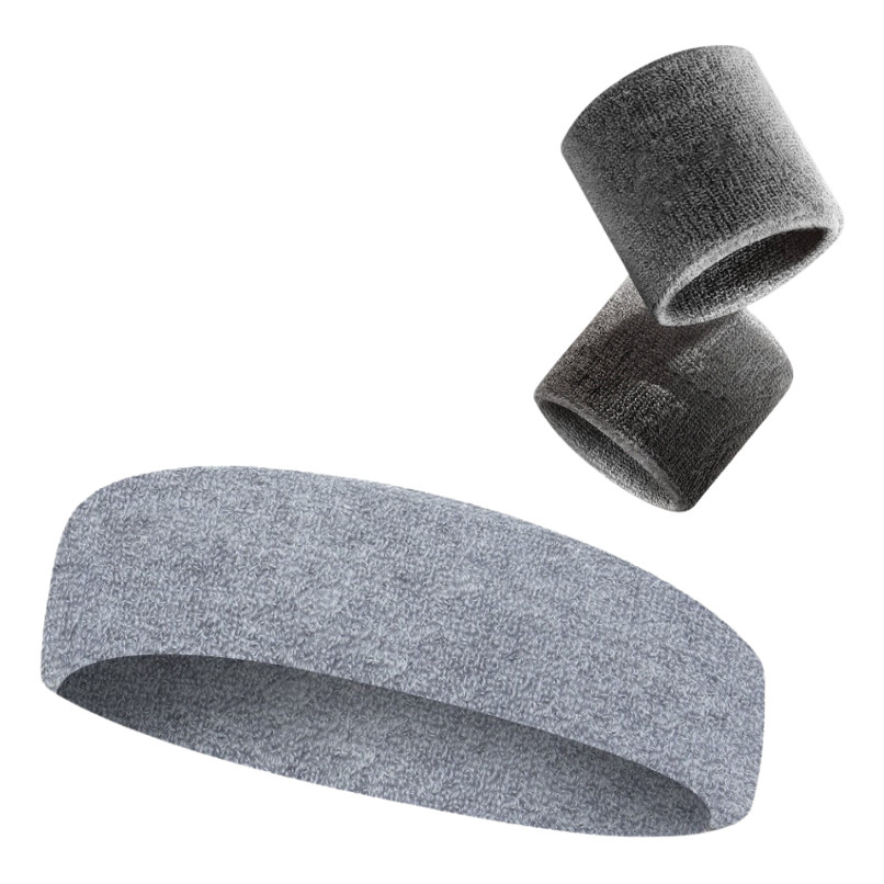 Kit Com 1 Faixa De Cabeça + 2 Munhequeiras Atoalhadas Premiu