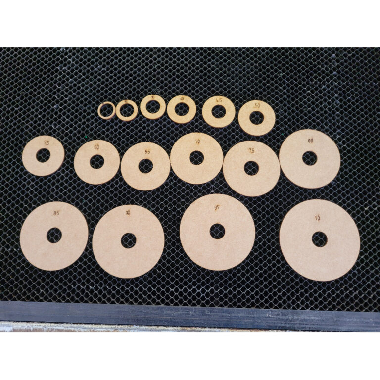 Kit Gabarito de corte Circular de 2,5cm até 10cm 