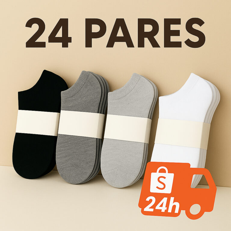 24 Pares De Meias Unissex  Pretas E Brancas , Resp