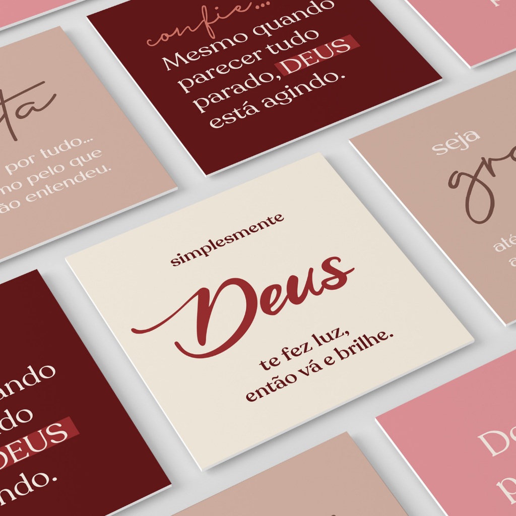 Mini Cartões com Versículos Bíblicos – Brinde Mimo para Cliente com Frases Deus