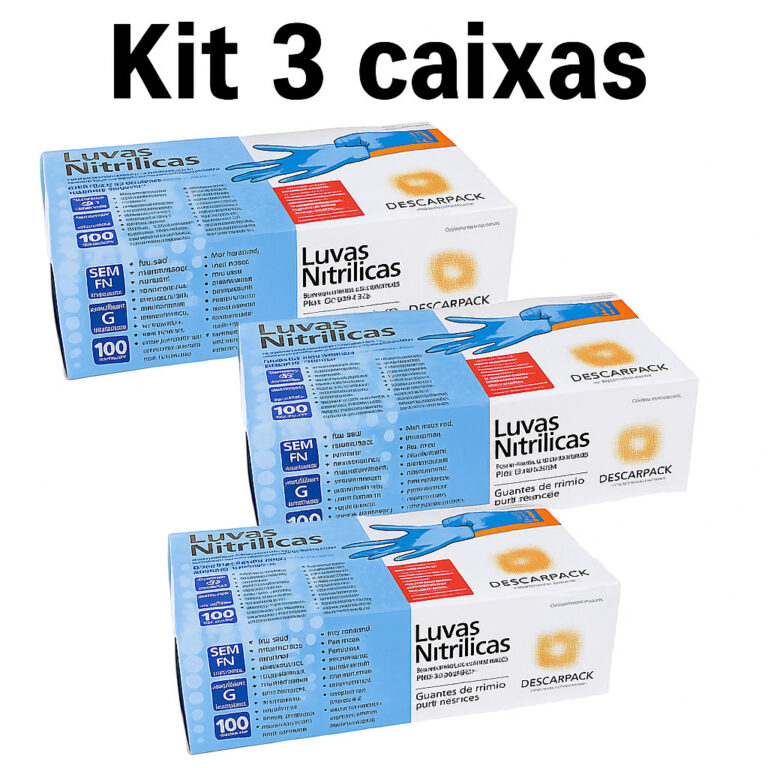 Kits 3 Caixas De Luva Nitrilica Azul Descarpack Pr