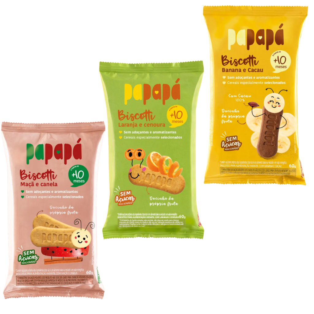 Biscoito Infantil Clean Label (apenas ingredientes que você reconhece) Biscotti Papapá  Zero açucar