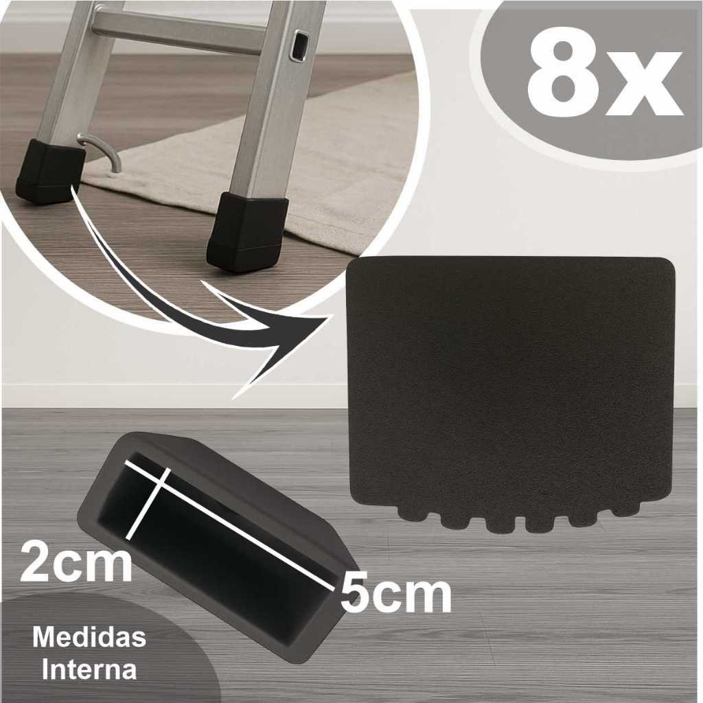 8x Ponteira Pé Borracha Sapata P/ Escada De Aluminio 20x50mm