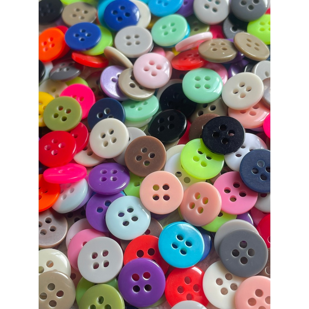 Botão Camisaria Brilhante 4 Furos 01485  Mix de Cores | 144 Unidades (10mm)