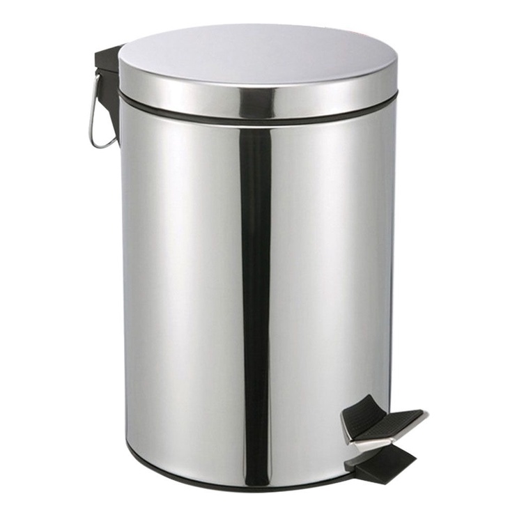 Lixeira Inox Aço 5 litros C/ Pedal Cesto Interno 