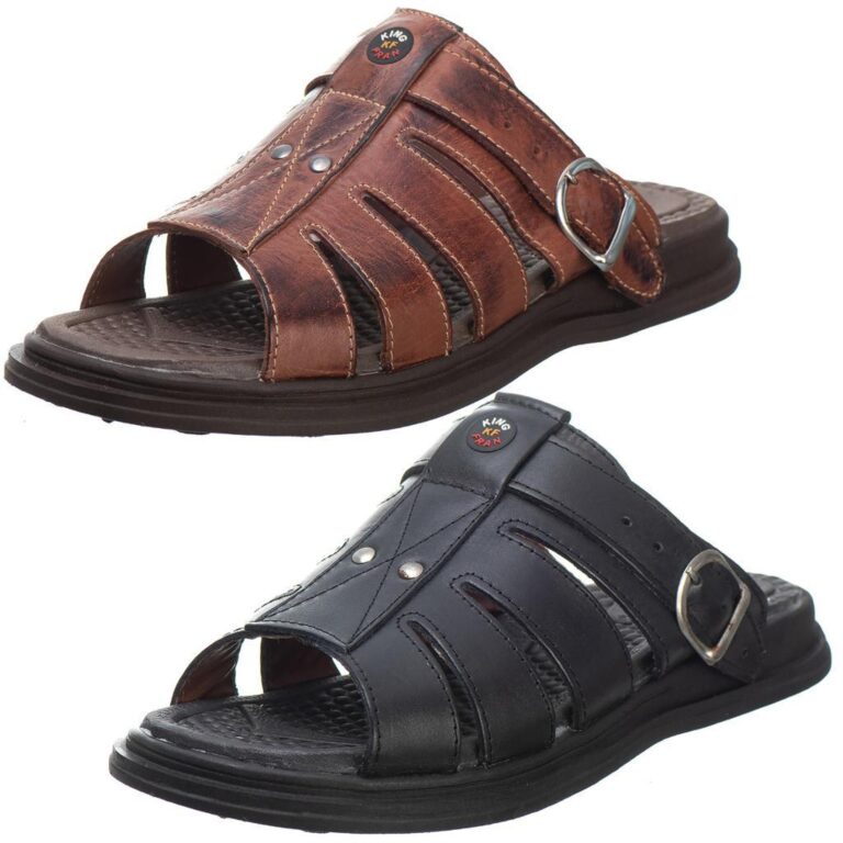 Kit 2 Pares Sandália Chinelo Masculino Couro Leg
