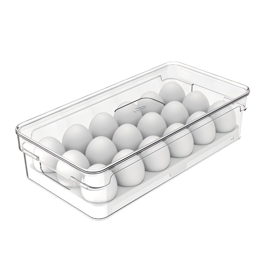 Porta Ovos 18un Com Tampa Geladeira Cozinha Organizador Pratico Inteligente Organização Limpeza Ou