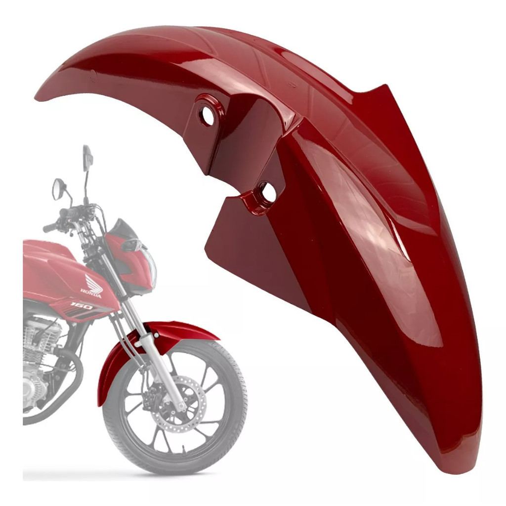 Paralama Dianteiro Moto Honda Fan 160 Ano 2017 2018 Vermelho Guarau ABS 100% Virgem e Proteção UV