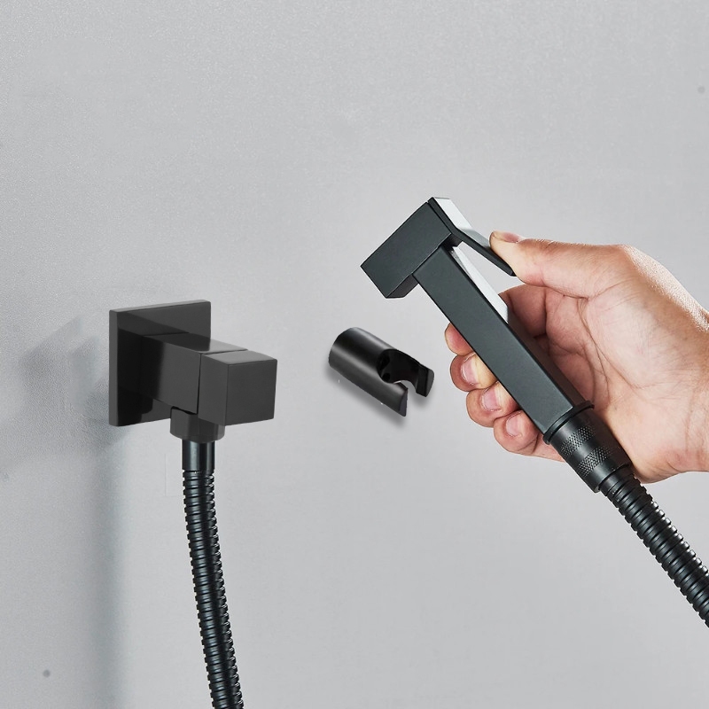 Ducha Higienica Preto Fosco 100% Metal Lavabo Luxo