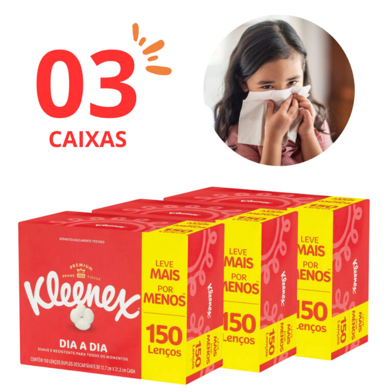 Kit 3 Caixas de Lenço Kleenex Toalhas de Papel De