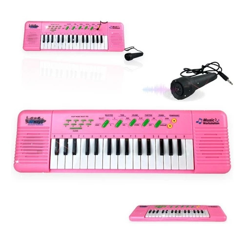 Piano Teclado Brinquedo Infantil Microfone Educati