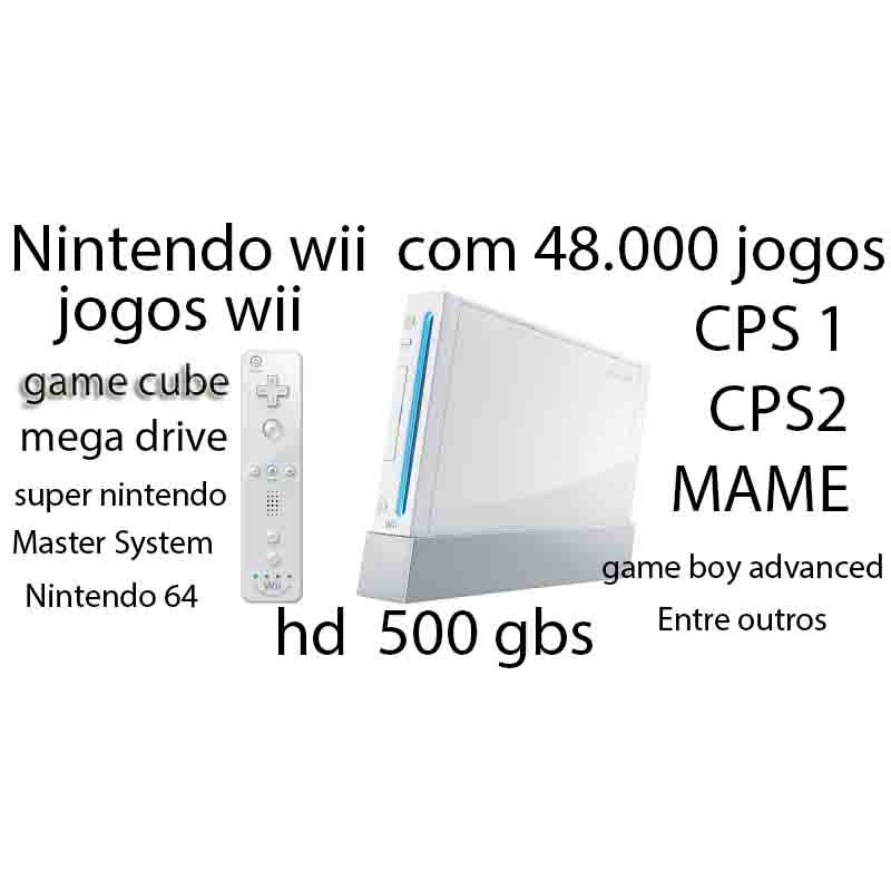 Nintendo wii tunado hd 500 48.000 jogos – jogos wii , game cube, super nintendo, nintendo 64 , meg