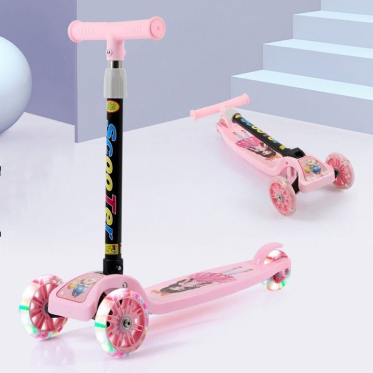 Patinete Infantil 3 Rodas De Led Dobrável Scooter