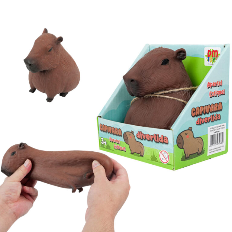 Brinquedo Capivara Estica Divertida 12 Cm Dm Toys 