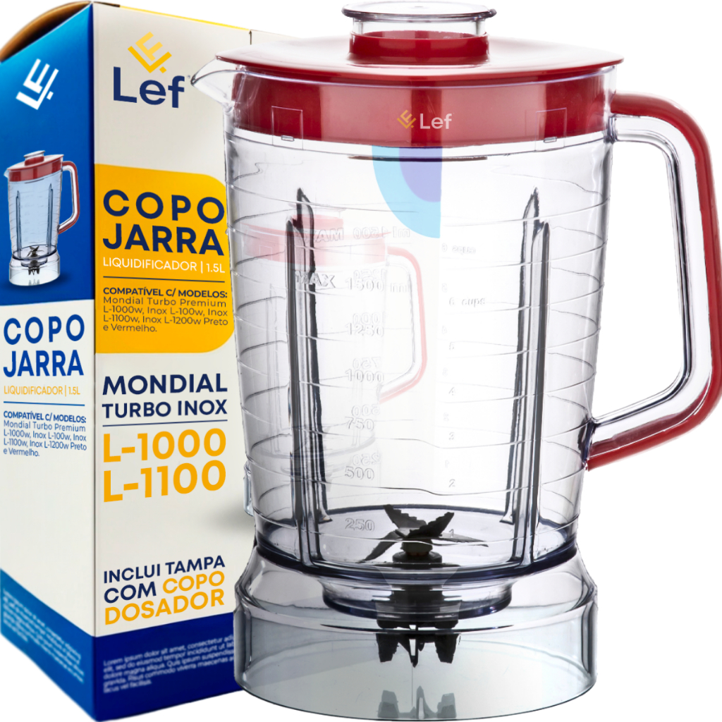 Copo Para Liquidificador Mondial Turbo Inox L-1000 L-1100 L-1200