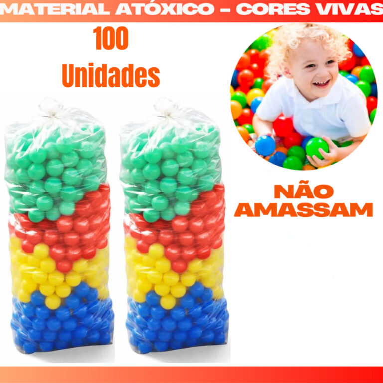 Saco 100 Bolinhas Coloridas Piscina Infantil Bola 