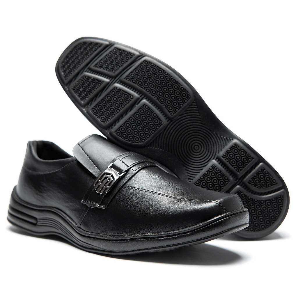 Sapato Social Confort Masculino Calce Fácil Confortável Solado Macio Antiderrapante Modelo Moderno L