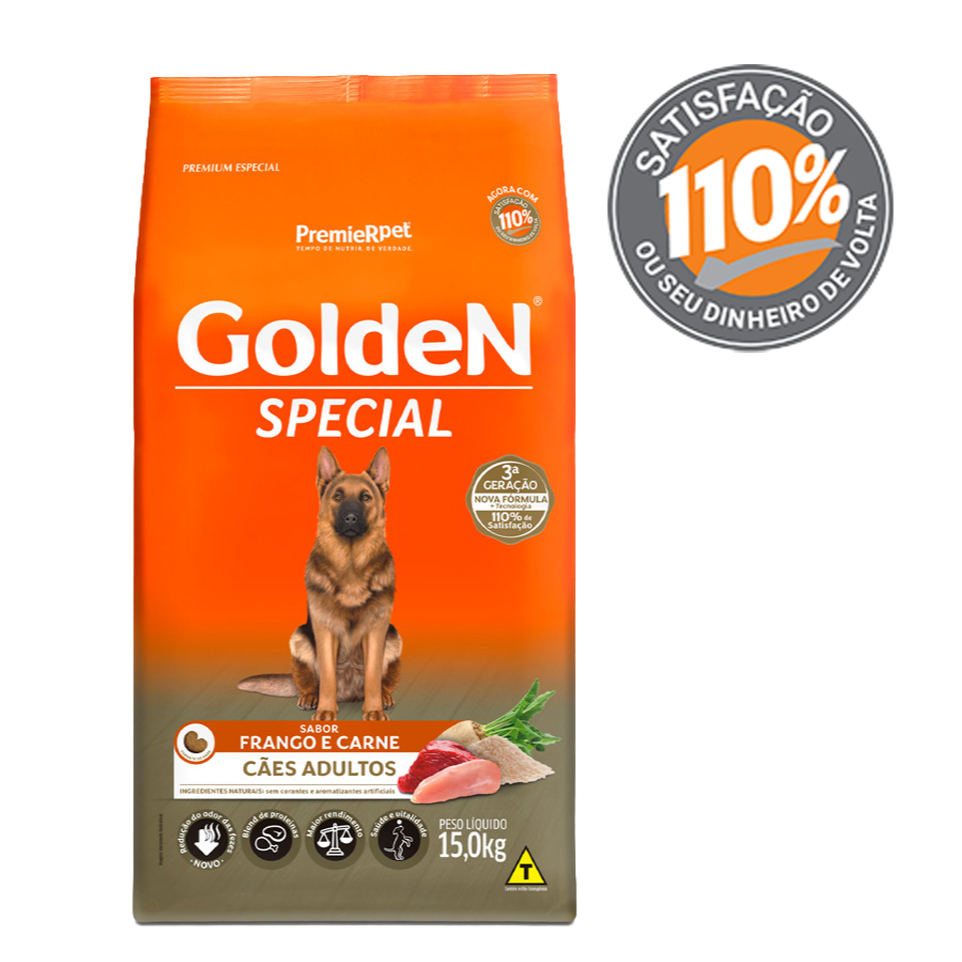Ração Golden Special Cães Adultos Frango e Carne 15 kg