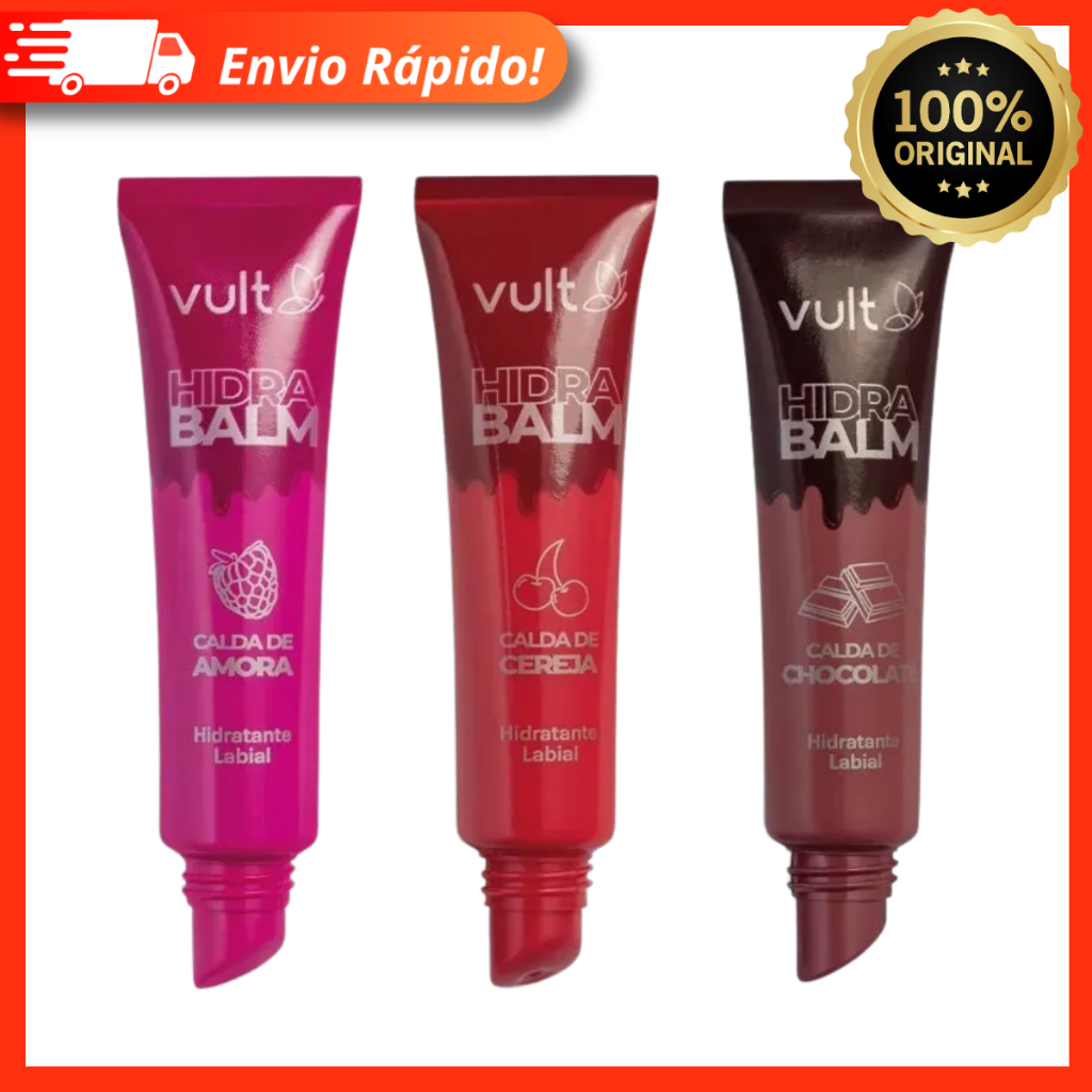 Hidratante Labial Hidra Balm Caldas 12ml Vult – Chocolate, Cereja e Amora – Lançamento