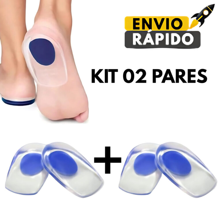Kit 2 Pares Calcanheira de Silicone Gel Ortopédic