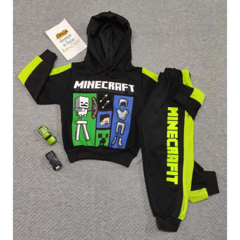Conjunto Infantil Criança Mine Craft Roupa Infant